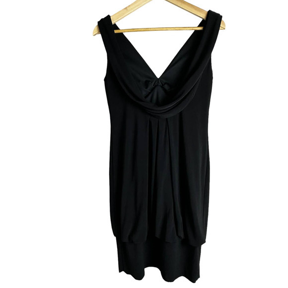 Joseph Ribkoff Black Mini Dress SIZE 4 V-Neck, Resort, Vacation, Dinner - Picture 2 of 8